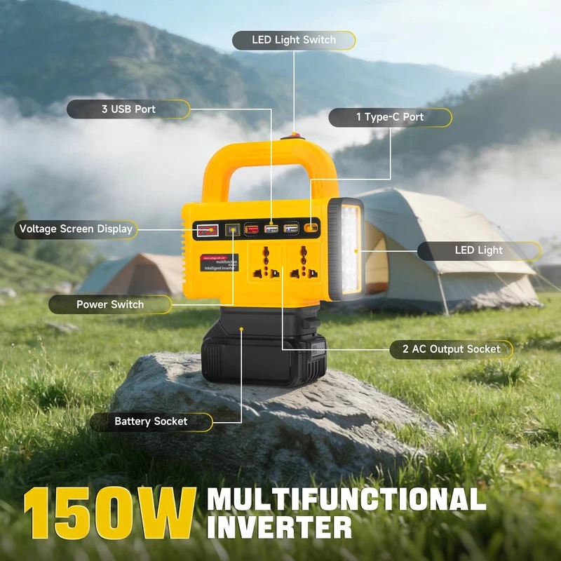 150W Power Inverter DC18V to A - Outdoor Power Adapter Usb C recension och pris